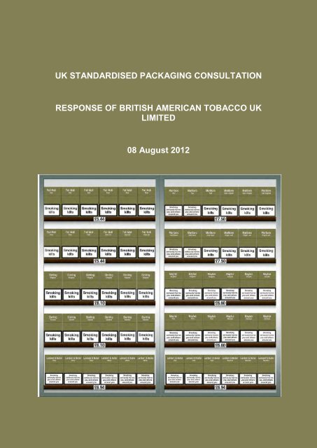Standardised Packaging for Tobacco Products Review of